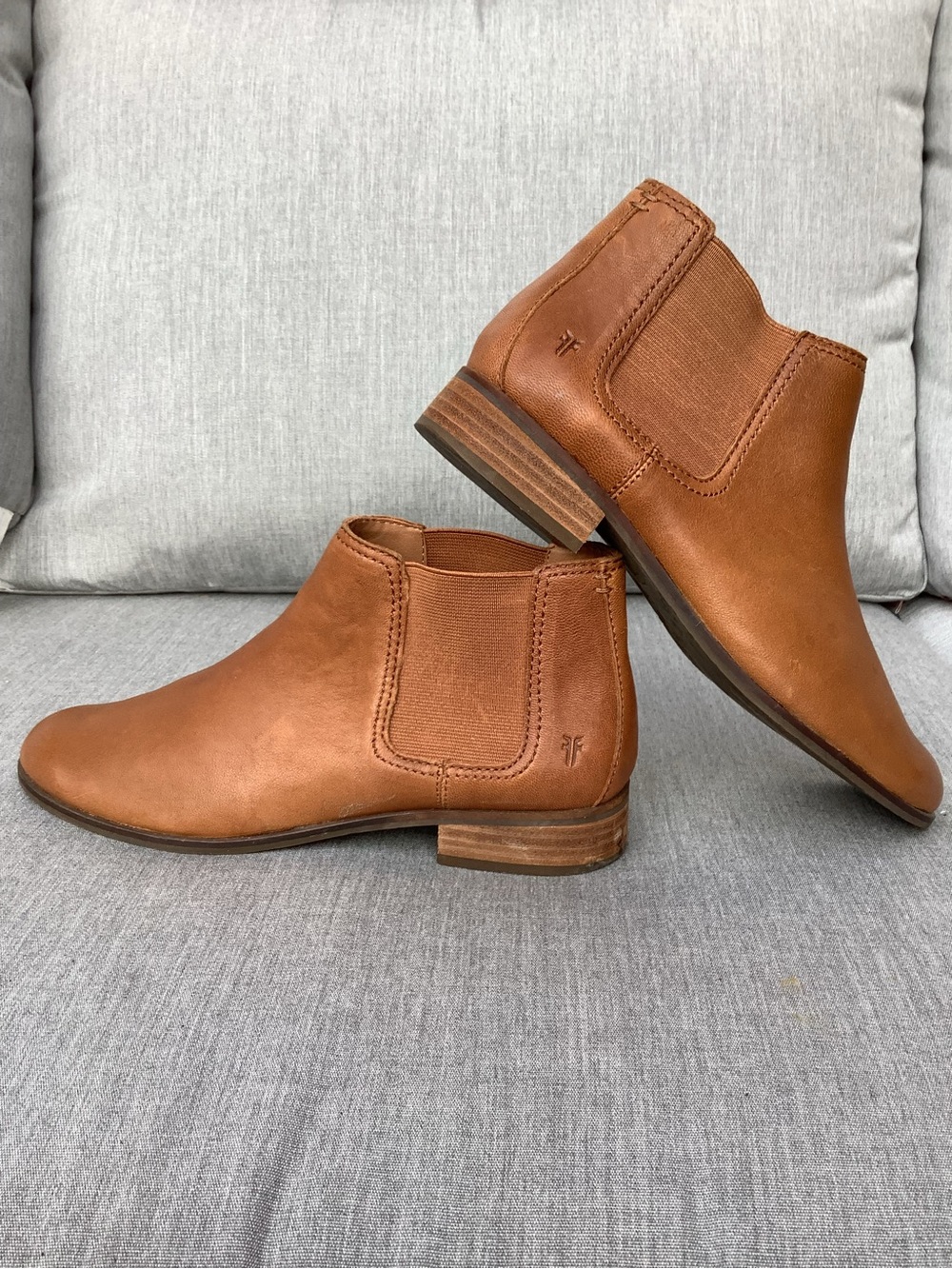Frye Tan Leather Slip-On Chelsea Booties - Picture 3 of 3